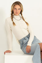 Load image into Gallery viewer, Ribbed High Neck Long Sleeve- Ivory