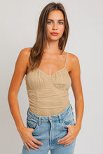 Load image into Gallery viewer, Ruched Bodysuit- Tan
