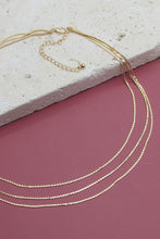 Load image into Gallery viewer, Triple Layer Thin Flat Chain Necklace