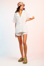 Load image into Gallery viewer, Puffy Short Sleeve Shirt &amp; Mini Shorts Set- White