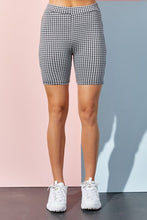 Load image into Gallery viewer, Gingham Print Biker Shorts - Black