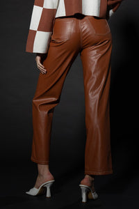 Parker Leather Pants - Cinnamon