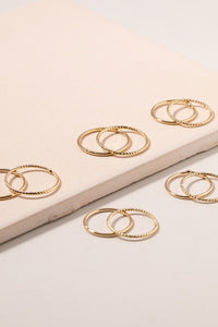 Set of 5 Thin Metal Rings