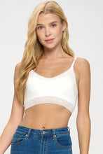 Load image into Gallery viewer, Padded Lace Trim Bralette - White