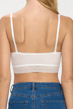 Load image into Gallery viewer, Padded Lace Trim Bralette - White